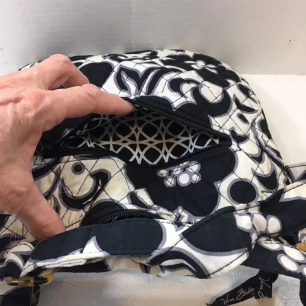 Vera Bradley Black & White Quilted Adjustable Shoulder Bag
